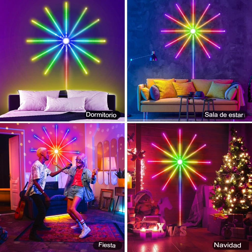Luces Inteligentes con Sensor de Sonido - Efecto Fuegos Artificiales✔