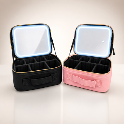 Cosmetiquera con espejo de luz led