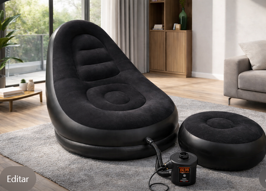 COMBO 3 EN 1 SOFA INFLABLE + SILLON INFLABLE + INFLADOR AUTOMATICO